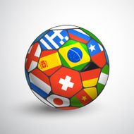 Football ball with different flags