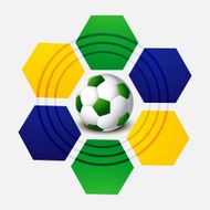 Brazil flag concept Soccer colorful creative design