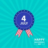 Badge ribbons Award Sunburst Independence day 4th of July Flat