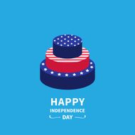 Cake star strip Independence day 4th of July Flat