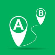 Map pointer flat icon vector illustration Flat design style N13