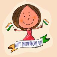 Cute girl celebrating Indian Independence Day N2