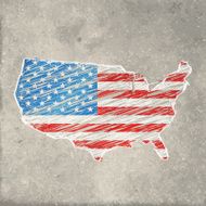 USA flag map on stone background