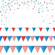 Vector independence 4 July element flags and confetti N2