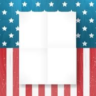 Vector vintage independence 4 July american flag on wood background N4