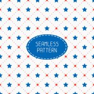 Patriotic seamless pattern Red blue stars American symbols USA flag N4