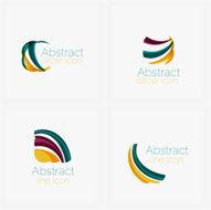 Abstract symmetric geometric shapes business icon N7