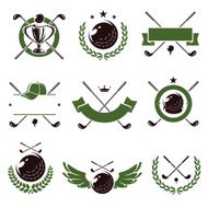 Golf labels and icons set Vector N2
