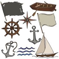 vector illustration Silhouettes of sea element N2