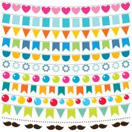 Multicolor bunting set