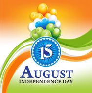 Indian independence day wave background with balloon