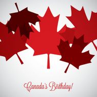 Overlay leaf Canada Day card in vector format N12
