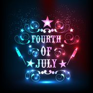 Shiny text for American Independence Day celebration