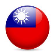 Round glossy icon of Taiwan