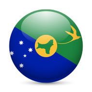Round glossy icon of Christmas Island