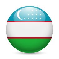 Round glossy icon of Uzbekistan