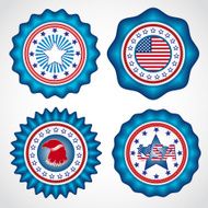 American Independence Day Holiday badges N3