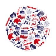 american independence day celebration icons in circle eps10 N2