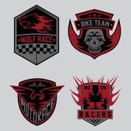 auto and moto racing emblem set design elements N4