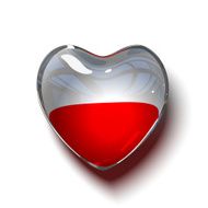 Glass Polish heart isolated on white