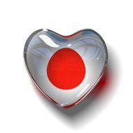 Glass Japanese heart isolated on white