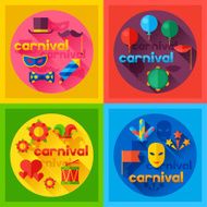 Celebration festive background with carnival flat icons and objects N5