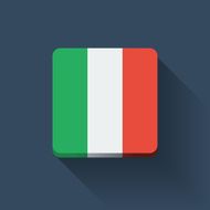 Button with flag of Italy