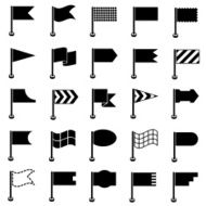 Set of black icons flags