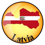 orange button with the image maps of Latvia