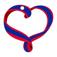 Laos flag ribbon-shaped heart