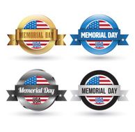 Memorial day badges set