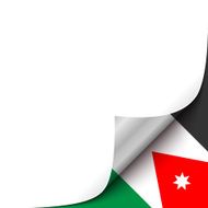 Curled up Paper Corner on Jordan Flag Background Vector Illustration