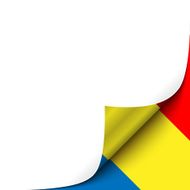 Curled up Paper Corner on Chad Flag Background Vector Illustration