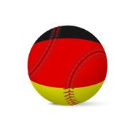 Baseball with flag of Germany isolated on white