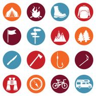 Vector Set of Hiking and Camping icons N5