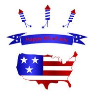 american independence day with USA map celebration eps10