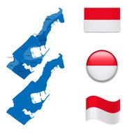 Monaco Map and Flag Collection