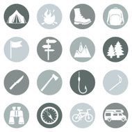 Vector Set of Hiking and Camping icons N6