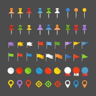 Navigation pins flags and insignias collection
