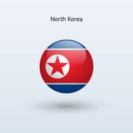 Round flag of North Korea