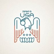 Made in the USA Symbol with American flag and eagle N5