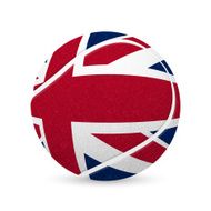 Tennis balls with UK flag isolated on white