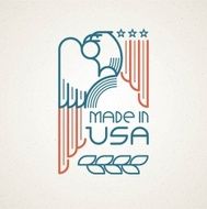 Made in the USA Symbol with American flag and eagle N7