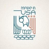 Made in the USA Symbol with American flag and eagle N8