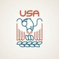 Made in the USA Symbol with American flag and eagle N10