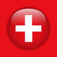 Switzerland Flag glossy button N5