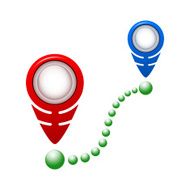Map pointer flat icon vector illustration Flat design style N14