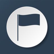 Flag icon Location marker symbol Flat design style N12