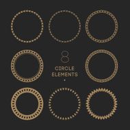 Vector collection of circle frames Chain and Chevron