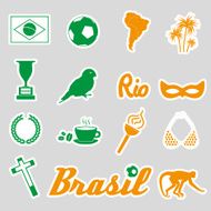 color brazil stickers and symbols set eps10 N2